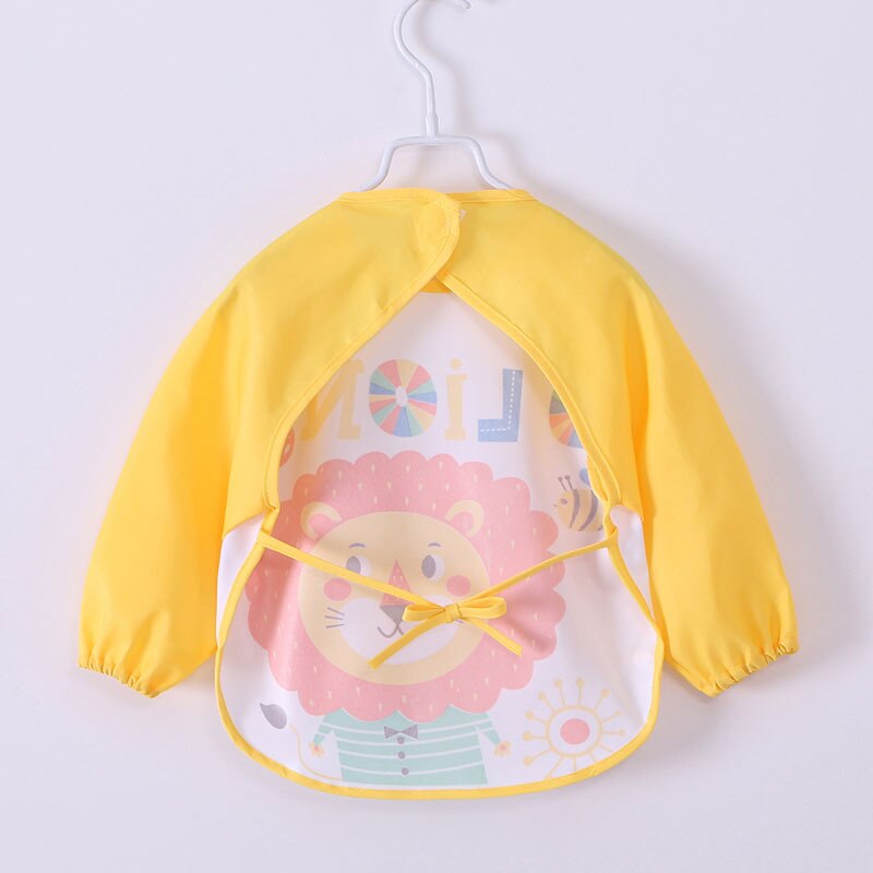 Cartoon Baby Slabbetjes Met Mouwen Waterdicht Schort Kinderen Voeden Kiel Bib Burp Kleding Zachte Eten Peuter Baberos Bavoir Kleding