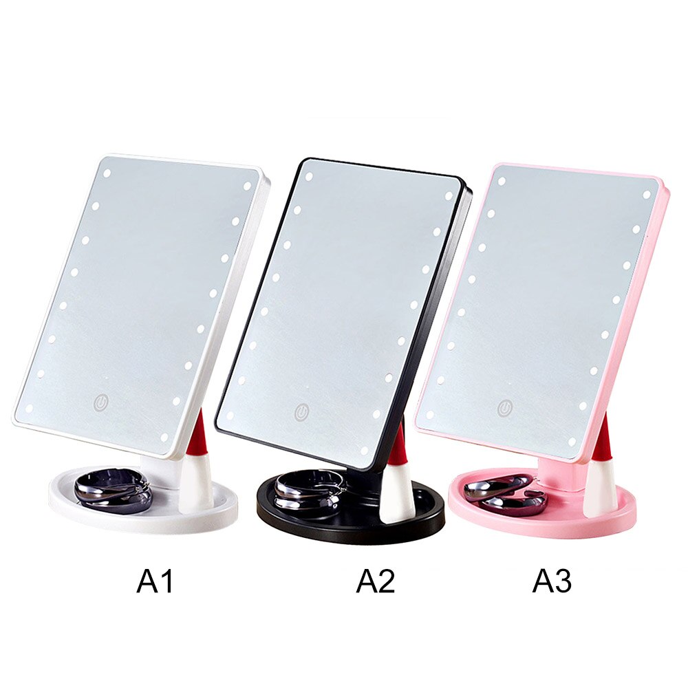 Nuevos Espejos de maquillaje profesionales de LED iluminados con luz LED ajustable 16/22 espejos de pantalla táctil para maquillaje de belleza J19