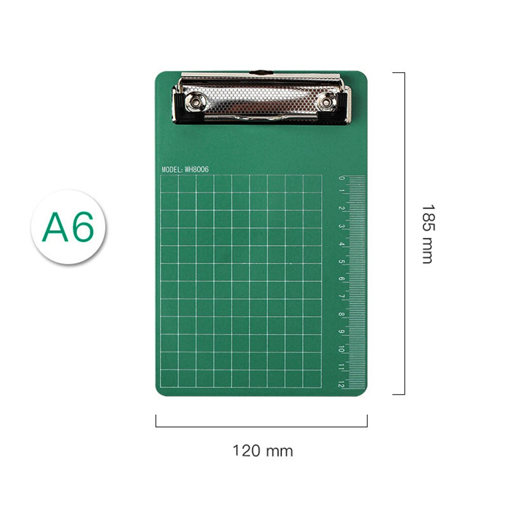 Plastic Clipboards Hard Foldover Clip Board For Office A4 A5 A6 Size With Metal Clips Easy to organize loose pages: Green A6