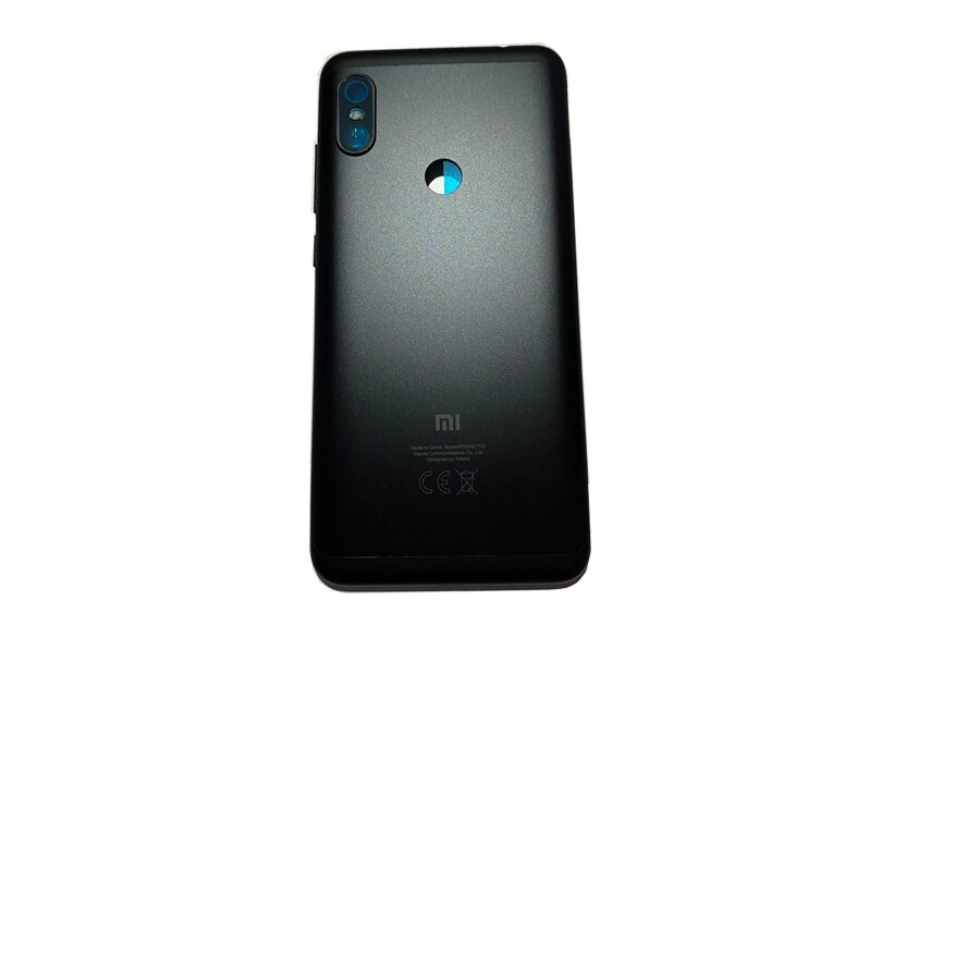 Original For Xiaomi Redmi Note 6 Pro Battery Back Cover Housing Door Case Panel + Camera Glass Lens+ Side Keys Replacement Parts: black
