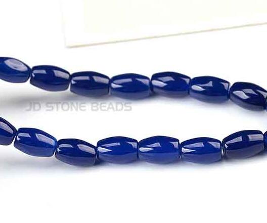 Natural Rice Shape Chalcedony Stone Beads Accessories For Jewelry Making Smooth Loose Colorful Gem Stone Beads: COLOR 7 / 8 x12mm