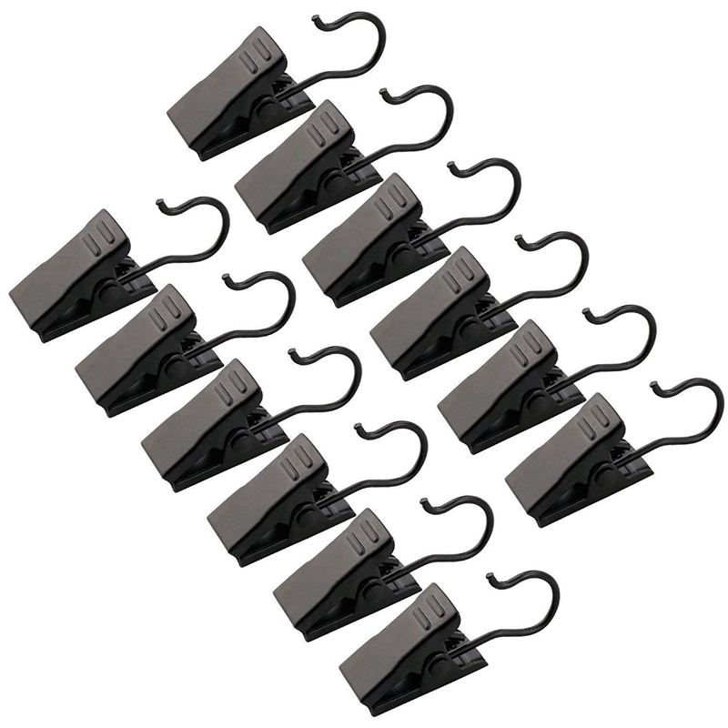 120- pack clips krok set gardinklämmor för gardin, foton, heminredning, konsthantverk, svart (hänger eller klämmer nästan var som helst): Default Title