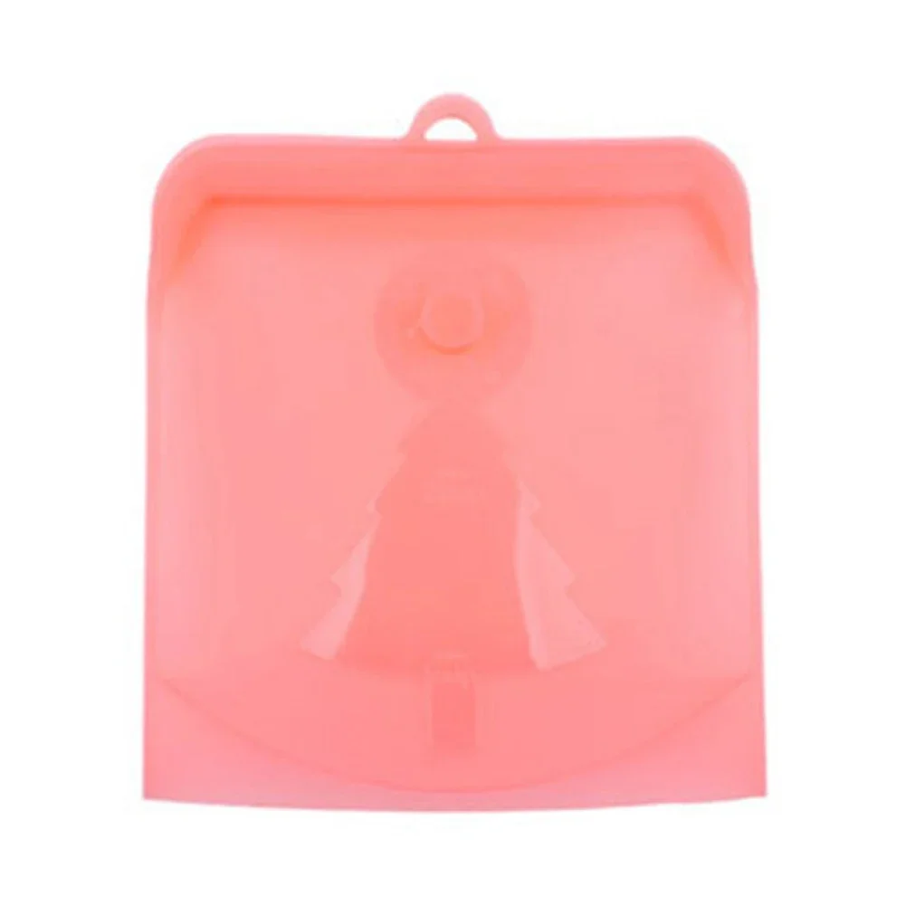 Wiederverwendbare Silikon-Lebensmittelbeutel, 1500 ml, 1000 ml, 500 ml, auslaufsichere Behälter, wiederverwendbare Frischbeutel, Lebensmittelaufbewahrungsbeutel, Gefrierbeutel, Snack: Rosa / 20 Stücke