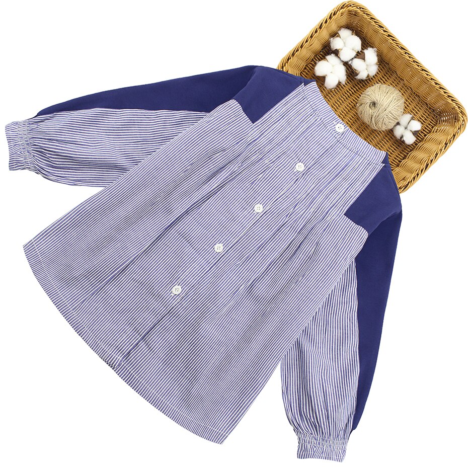 Filles Blouse Patchwork Blouses chemises pour filles rayé fille chemises adolescent école vêtements pour filles 6 8 10 12 13 14 ans