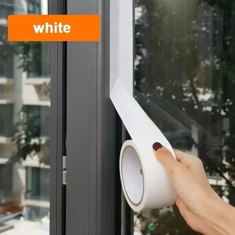 Windproof Window Sealing Tape Self Adhesive Seam Sealing Strip Strong Dustproof Waterproof Duct Tape Door Weather Stripping: WHITE / 20M