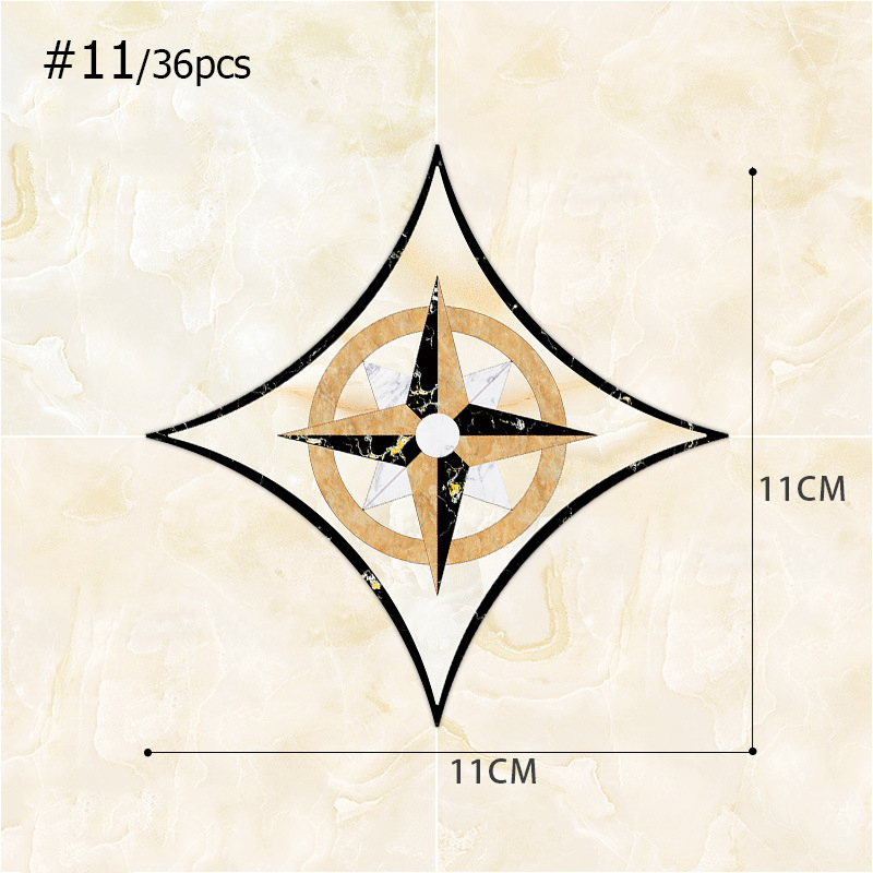 36 Pcs Self Adhesive Floor Tile Stickers Waterproof Floor Diagonal Sticker Europe Royal Style Living Room Decor Wall Floor Stick: 11