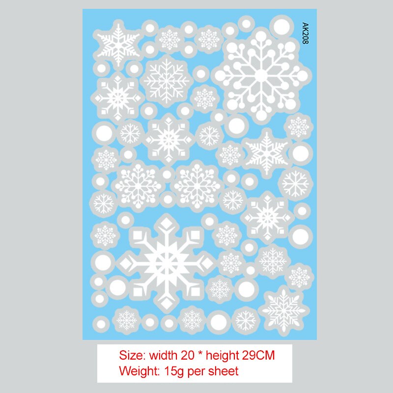 Pegatina de vidrio de nieve de Navidad, ventana, escaparate, decoración de habitación estática, pegatina de pared autoadhesiva
