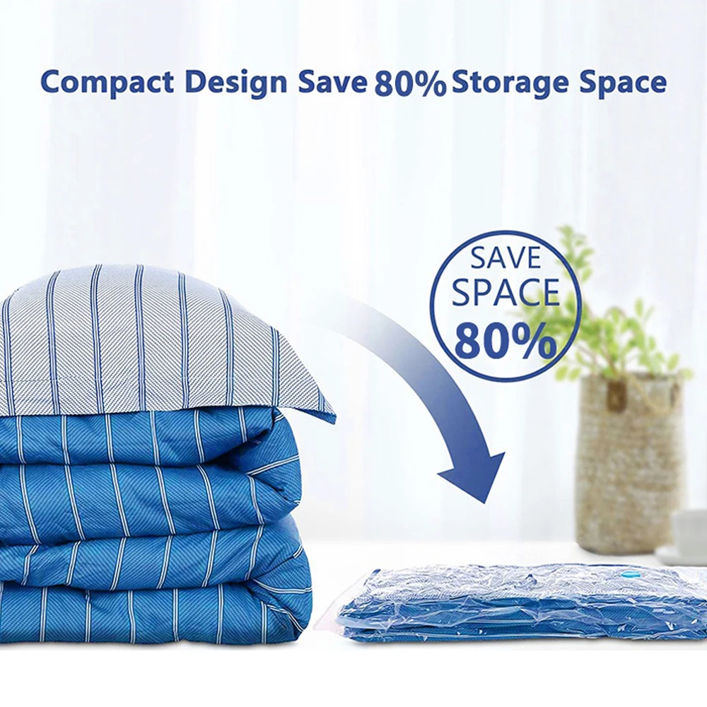 4 Stuks Verdikte Vacuüm Compressiezak, Transparante Quilt Vacuümzak, Opbergtas, Huishoudelijke Kleding Opslag En Sorteertas