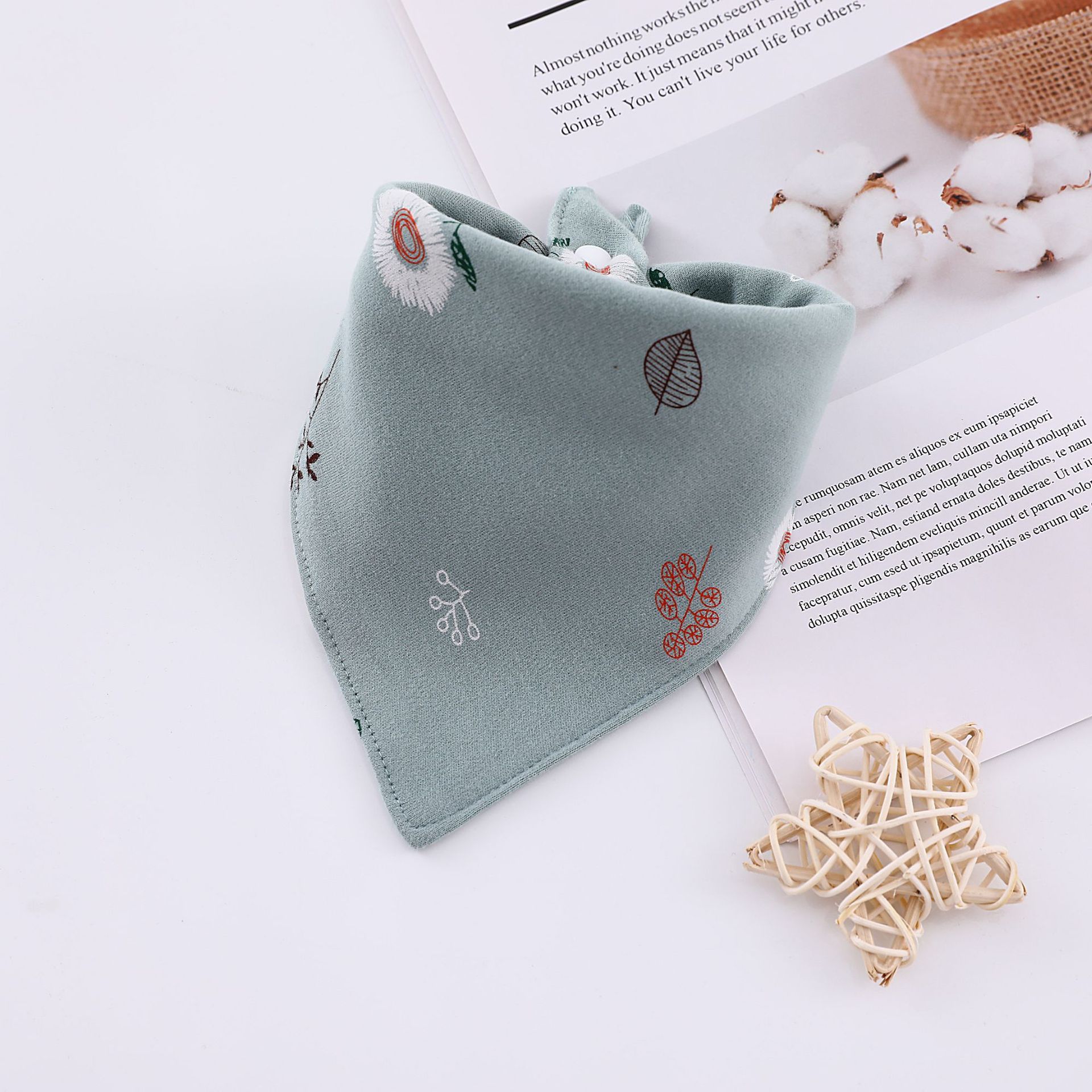 Baby Bibs Triangle Double Cotton Bibs Cartoon Print Saliva Towel Baby Boys Girls Feeding Apron Cotton Bandana Bibs: 13