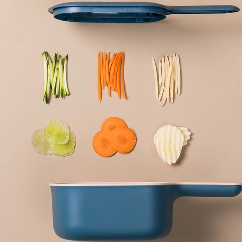 Jordan Judy-cuenco cortador de frutas y verduras, pelador multifuncional, rallador de cocina con escurridor, rebanador para comida, Hogar Inteligente