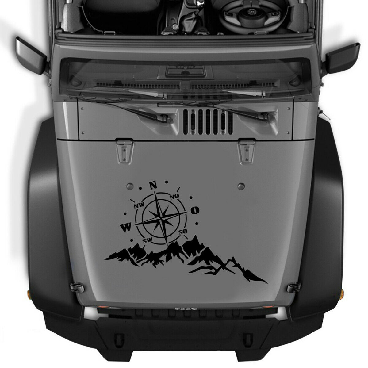 Mountain Body Sticker 1Pc Pvc Zwarte Hoge Temperatuur Universele Camper Van