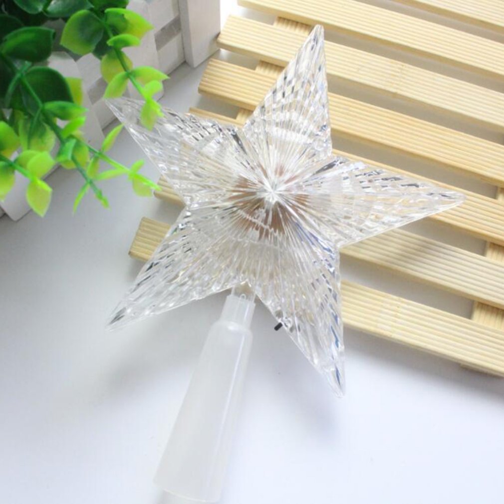 Plastic Kerstboom Top Ster Kerst Ornament Led Lichtgevende Vijfpuntige Ster 14cm18cm22cm Ster Kerstverlichting
