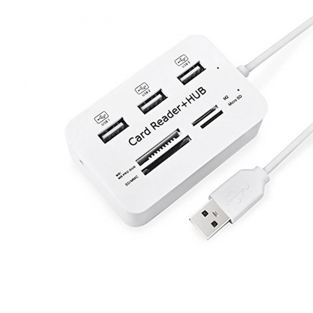 All In One USB 2.0 Hub 3 Ports With USB Card Reader Hub 2.0 480Mbps Combo For MS/M2/SD/MMC/TF For PC Laptop NK-Shopping