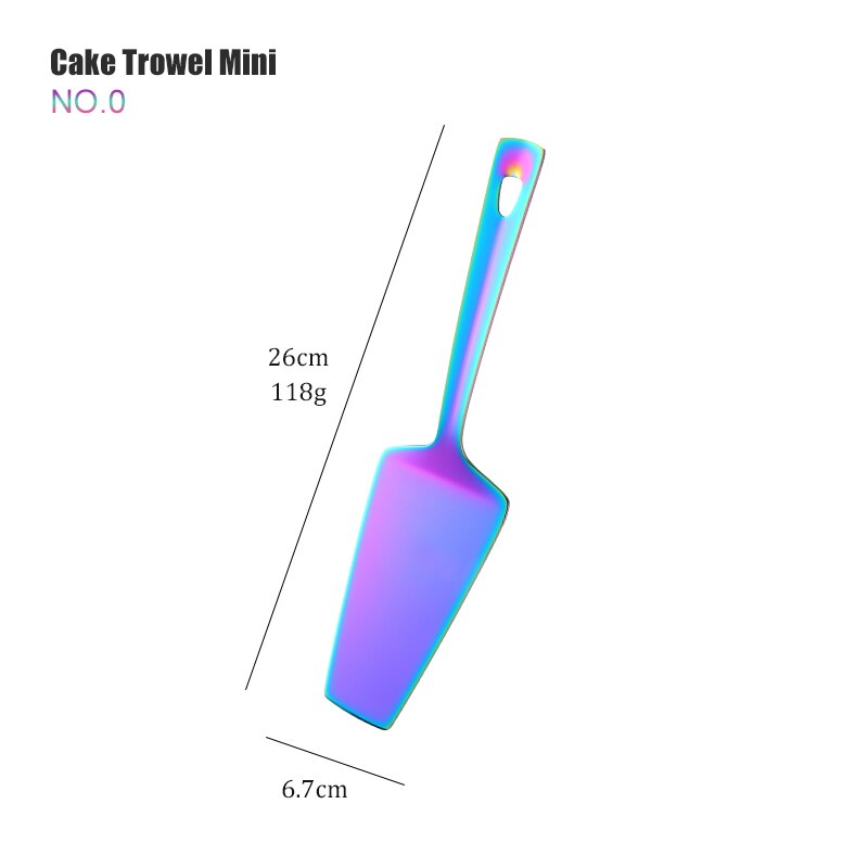 1PC Rainbow Stainless Steel Nonstick Kitchen Utensils Cooking Tool Long Serving Sets Scoop Spoon Fork Turner Ladle Cake Shovel: Yellow