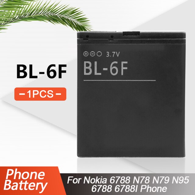 1-5PCS 3.7V 1200mAh BL-6F BL 6F BL6F Replacement Phone Battery For Nokia N78 N79 N95 6788 6788I N95-8GB Li-ion Lithium batteries: 1PCS