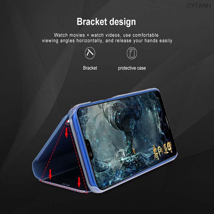 Coque voor oppo  a5s hoesje oppo  ax5s hoesje flip spiegel cover telefoonhoesje voor oppo  a5s cph 1909 oppoax 5s oppoa 5s hoesje  a5 s beschermhoes
