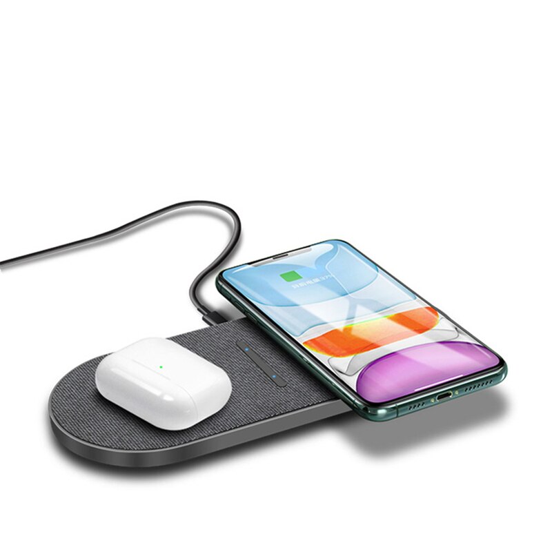 20W Dual Wireless Charger for iPhone 12/11/XS/XR/X/8, AirPods Pro - 10W Fast Charging Base for Samsung S20/S10/S9: Style B