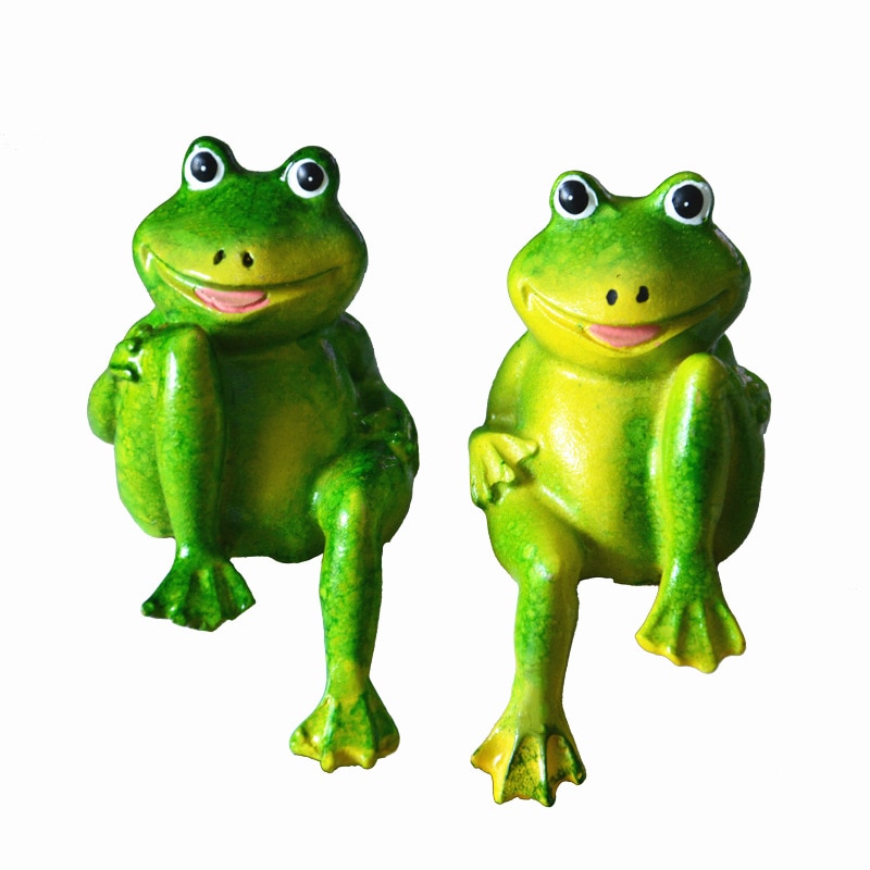 Sitting Frogs Statue Outdoor Garden Store Decorative Frog Sculpture For Home Desk