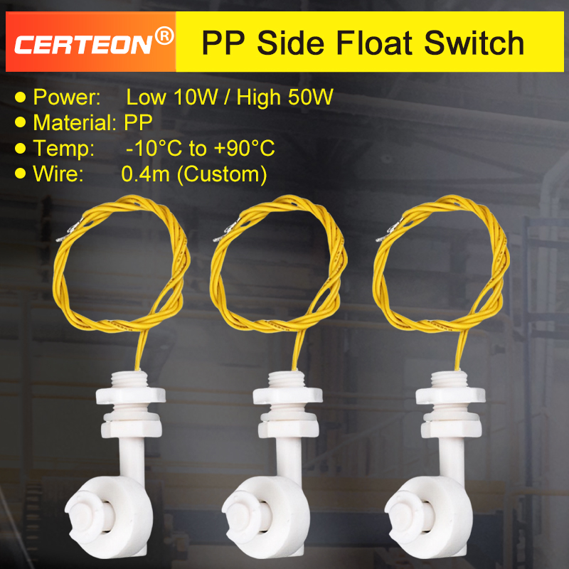 PP Zijmontage Mini Vlotterschakelaar Waterniveau Sensor Horizontale Vlotterschakelaar Vloeistofniveau Controller Kunststof Vlotterklep
