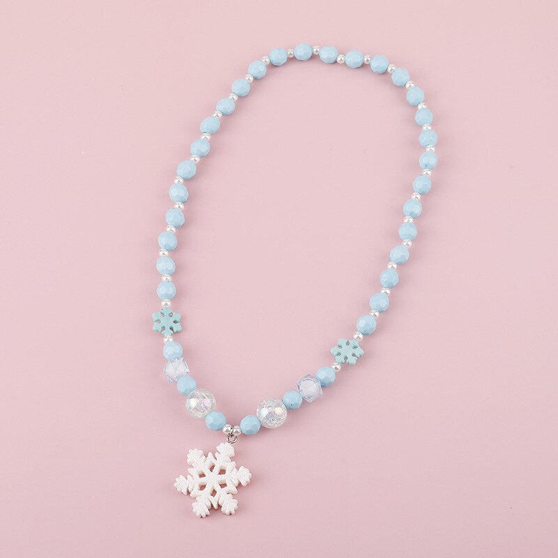 Makersland Snowflake Rainbow Beaded Necklace Cute Charm Pendant Jewelry Accessories Jewelry Necklace For Children: snow