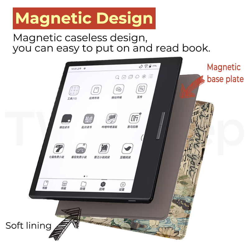 Magnetische hoes voor ONYX BOOX Page and Go Color 7 Book Case voor Leaf 3c en Leaf3 met Auto Wake Up Ultra Thin Smart Functie