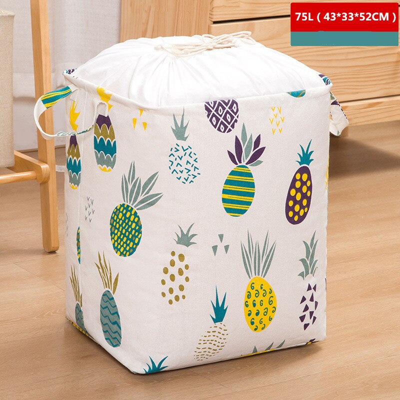 Quilt Opbergtas Stijl Katoen Linnen Kleding Deken Opbergtas Opvouwbare Kleding Organizer Thuis Opbergtas