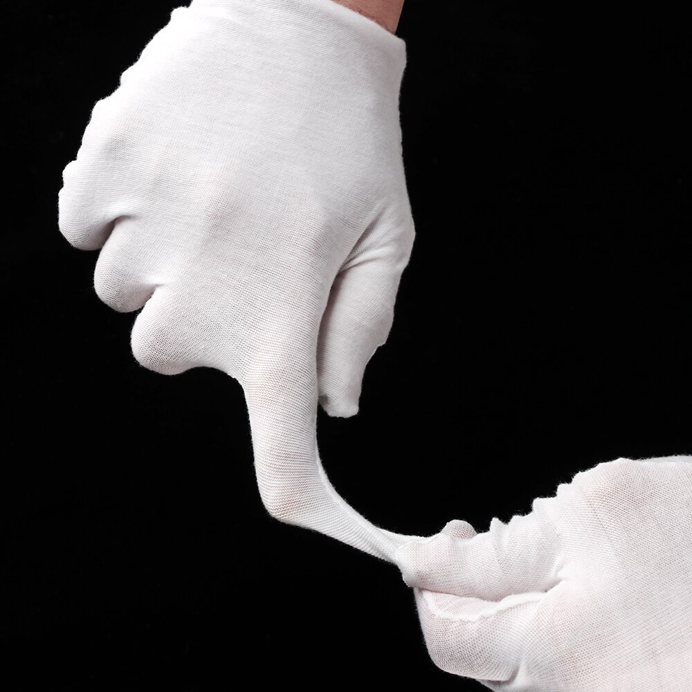 1 Paar Witte Katoenen Handschoenen Arbeid Handschoenen Voor Sieraden Waardering Huishoudelijke Reiniging Tuinieren Etiquette Levert