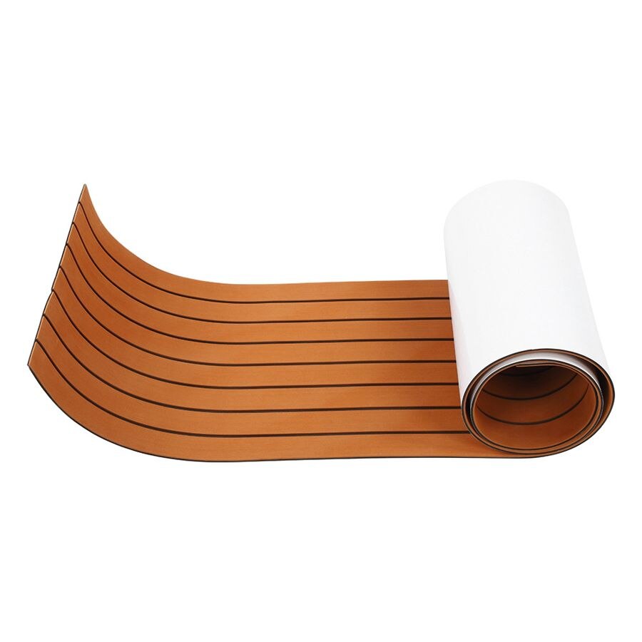 Adhesive EVA Foam Boat Flooring Mat Non-Slip Brown Marine Yacht Decking Pad 240x45x0.6cm Marine Boat Accessories