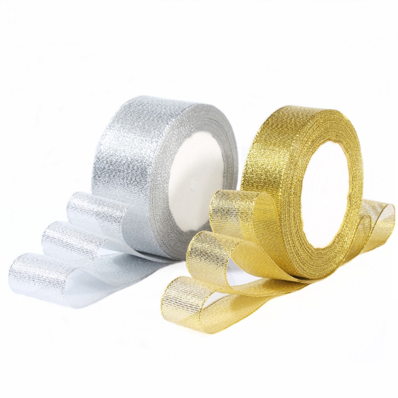 Ruban Satin licorne doré & argent 0.3-5CM | Pour emballage , ruban pailleté de décoration de mariage, pour noël halloween bricolage