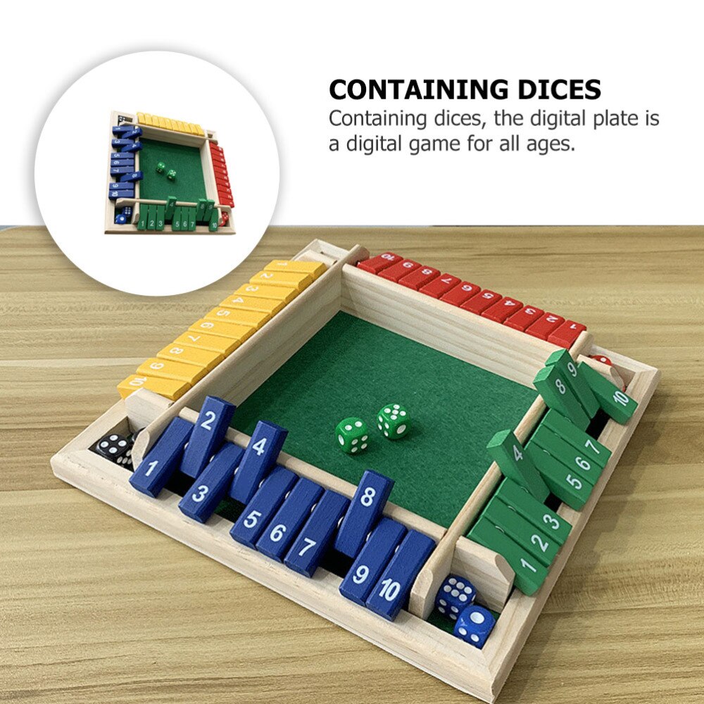 Juego de juegos de madera de cuatro lados, juego de mesa para 4 jugadores, 1 Juego