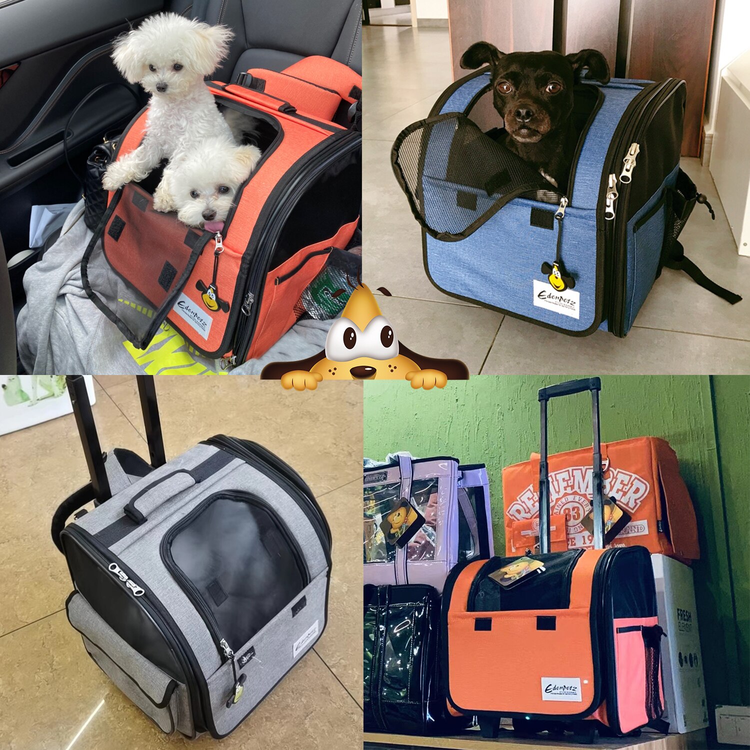Pet Stroller Foldable Rolling Luggage Backpack Travel Car Cage Trolley Stroller For Dogs Cats Pet Cat Wheel Carrier