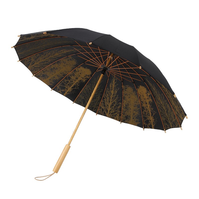 SoulRain 16 ribben 48 inch Stick Paraplu Auto Open Effen Kleur Modieus en Eenvoudig, Arc Classic Houten Handvat, Winddicht Onbreekbare Stok Regen Paraplu, Zwart, 48 inch, Klassiek SoulRain 16 ribben 48 inch Stick Paraplu Auto Open Effen Kleur Modieus en Eenvoudig, Arc Classic Houten Handvat, Winddicht Onbreekbare Stok Regen Paraplu, Zwart, 48 inch, Klassiek