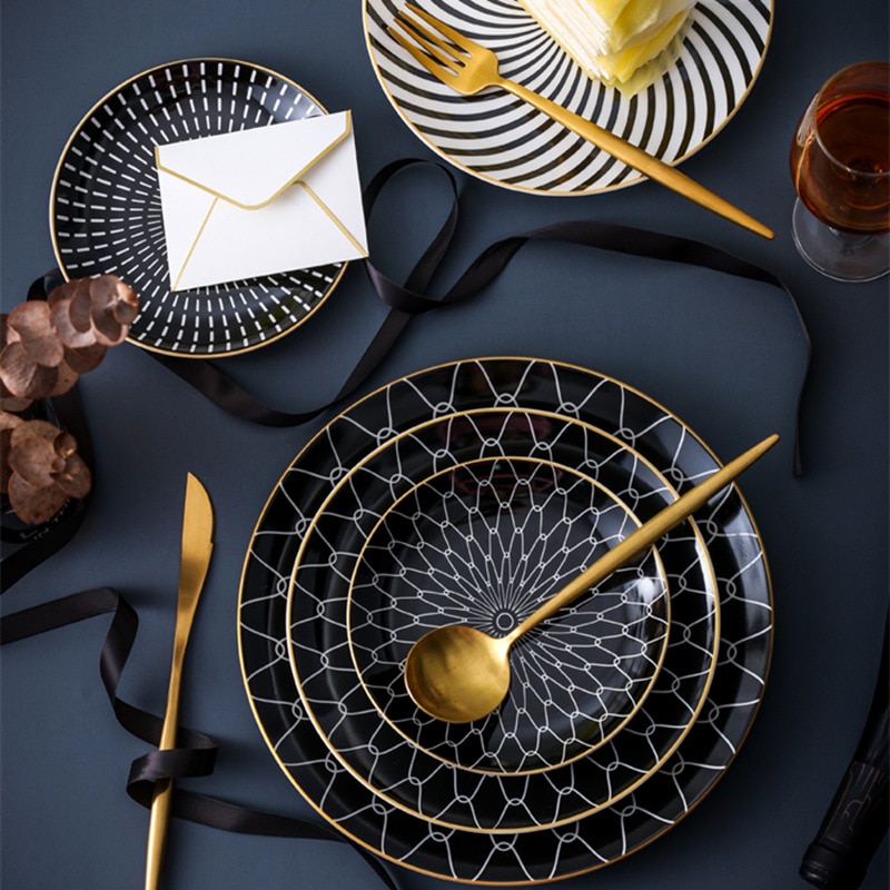 Tableware Geometric Patterns Tableware 6/8/10 Inch... – Grandado