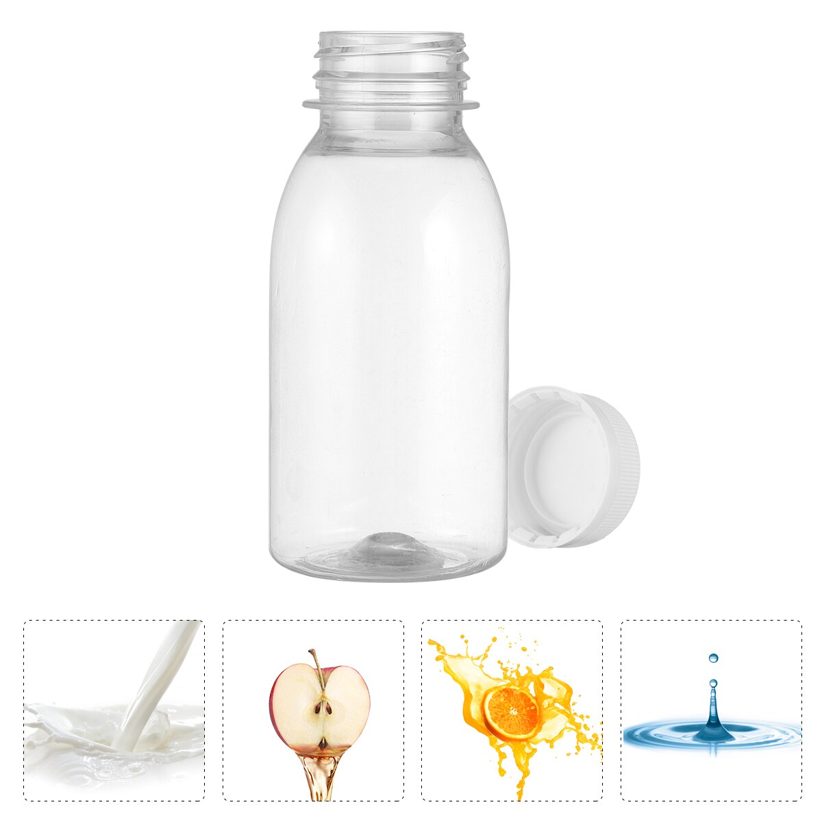 10Pcs Transparent Plastic Milk Storage Bottles Beverage Drinking Bottle Milk Beverage Drink Juice Container Empty Storage Bottle