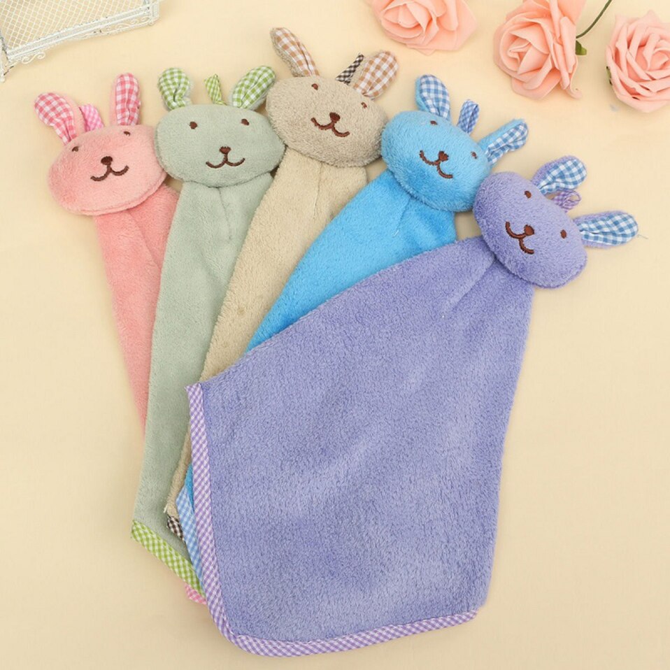 1 Stck niedlich Hase Korallen Vlies Handtuch Küche Aufhänger Waschlappen SchöNe
