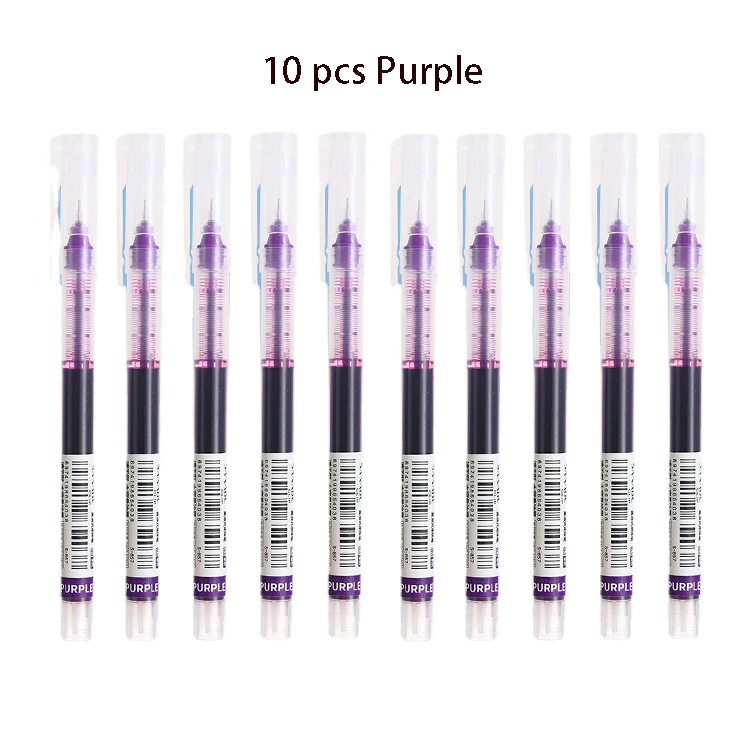 Bolígrafo de Gel líquido recto de 10 colores, bolígrafos de Gel coloridos de gran capacidad de secado rápido, bolígrafos Rollerball de 0,5mm, papelería para escuela y oficina: Verde claro