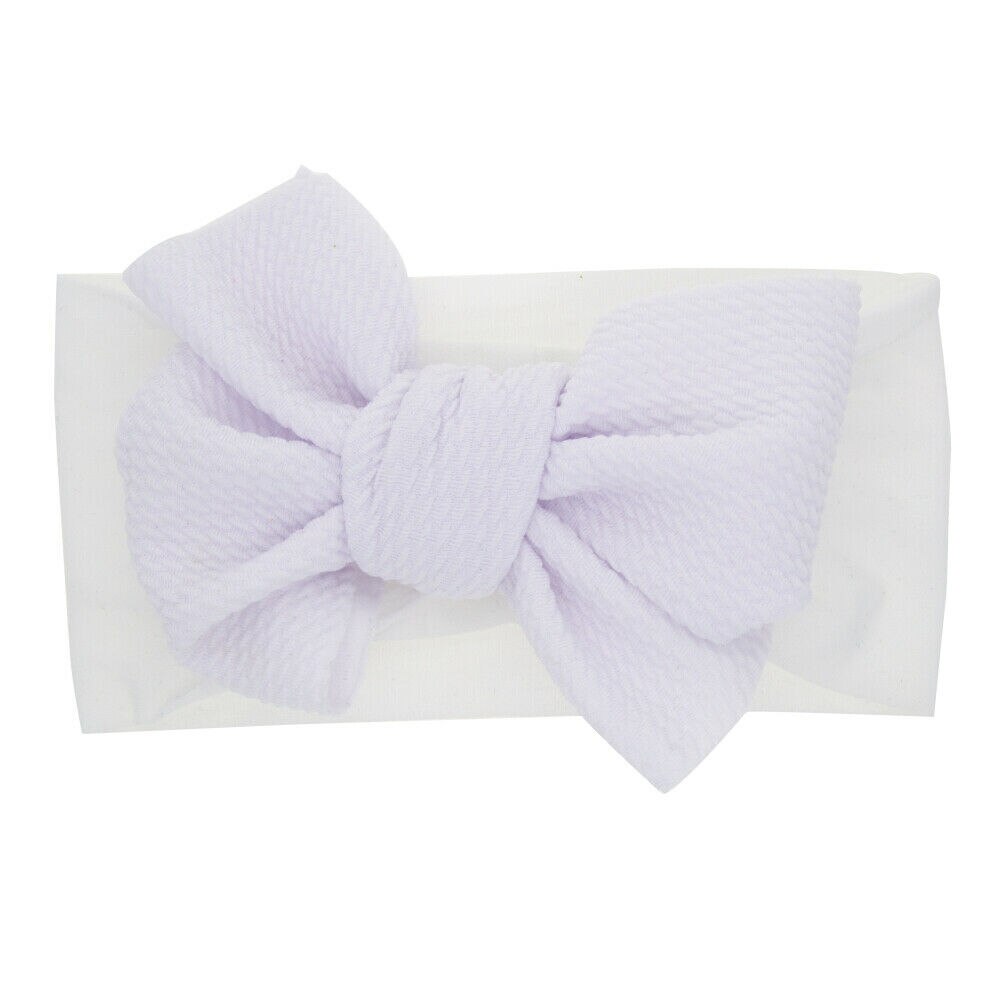 Baby Toddler Turban Headband - Floral Pattern Cotton Bow Hair Band Accessories: White