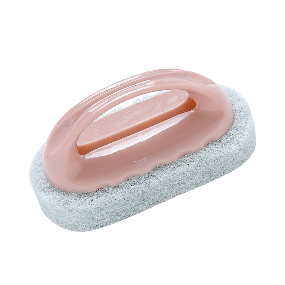 Brosse d'éponge de mur de baignoire outil de nettoyage de lavage de poignée en plastique de récurage fort