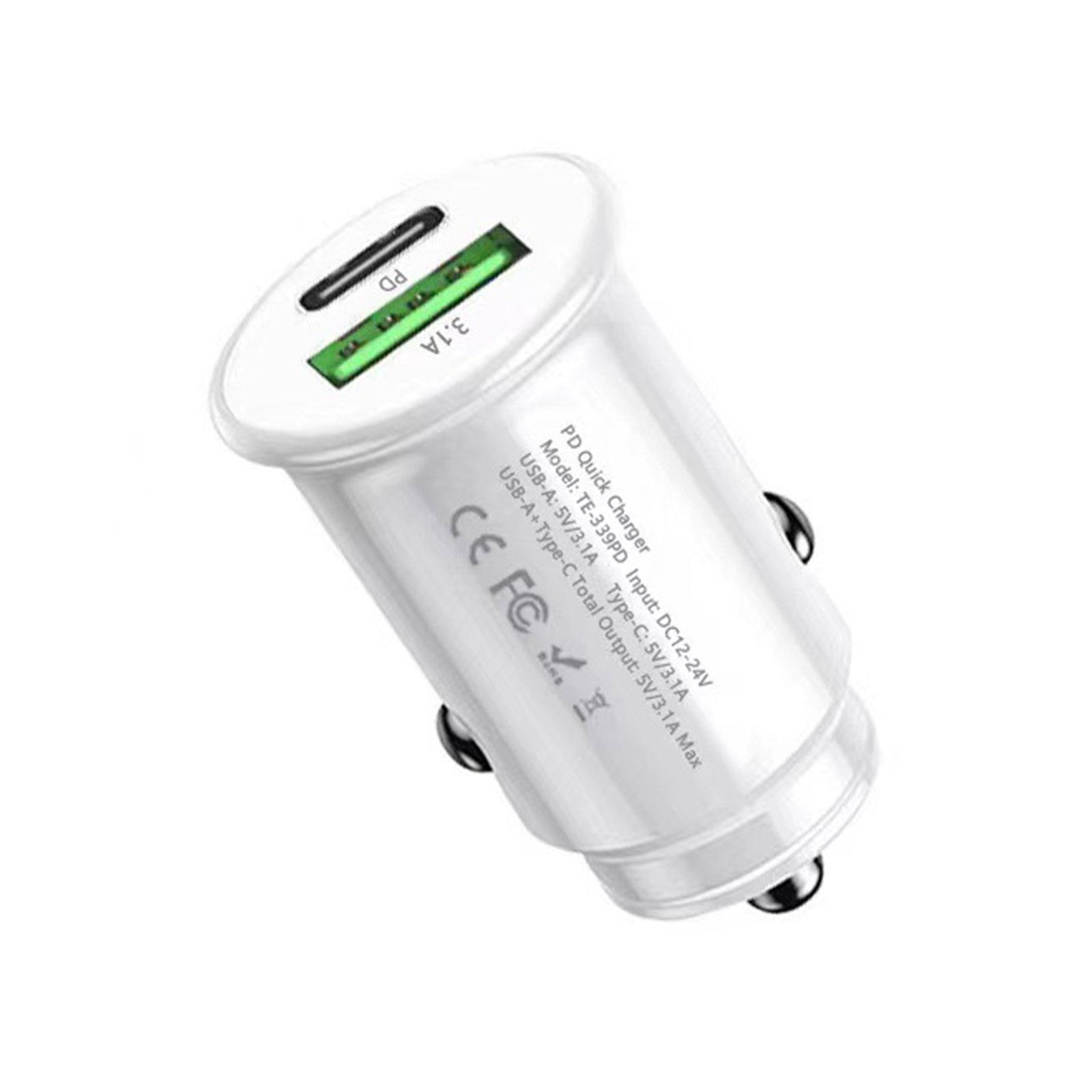 PD 20W chargeur de voiture Type C USB Portable 120W adaptateur de Charge Super rapide pour IPhone 14 Pro Max pour Huawei séparateur allume-cigare de voiture: green