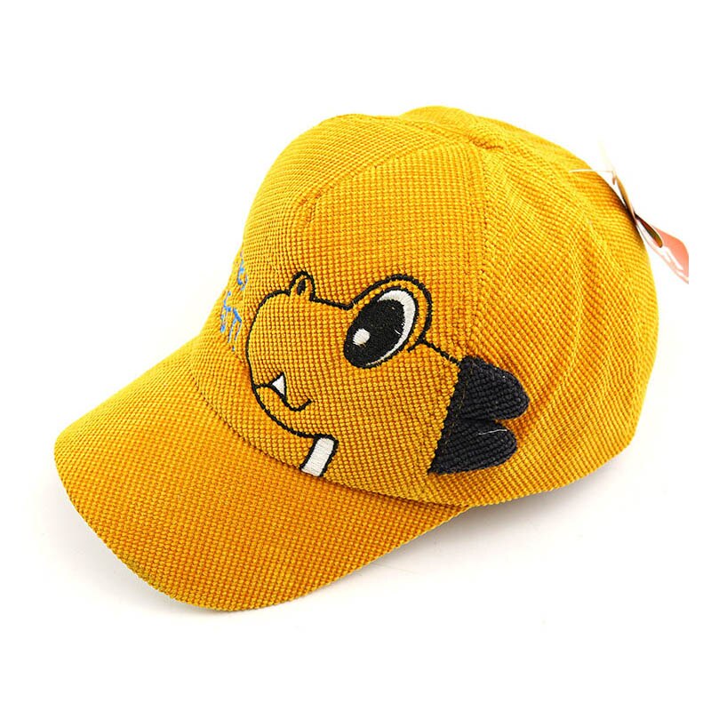 Doitbest 2 tot 8 Jaar oud Kind Baseball Cap Hip Hop herfst Corduroy dinosaurus kids Zonnehoed Jongens Meisjes Caps snapback hoeden: Geel