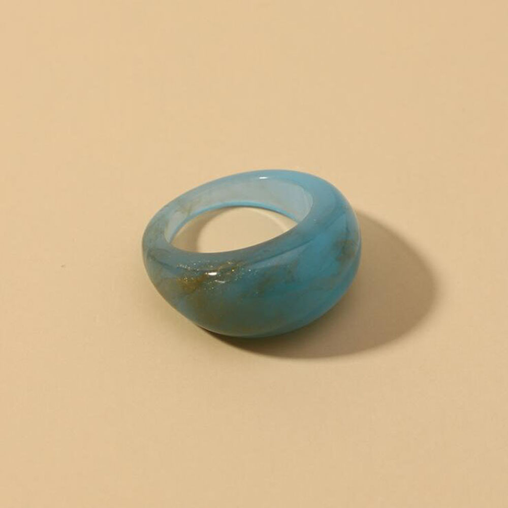 Ensemble de bagues en acrylique Transparent coloré pour femmes, bagues géométriques en résine transparente, à la , bijoux de fête,: Rouge