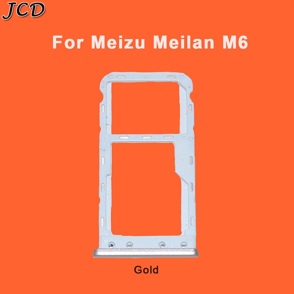 JCD SIM Card Slot Holder For meizu meilan M6 M5 Micro SD Card Slot Tray Socket Adapter Replacement Repair Spare Parts: M6-Gold