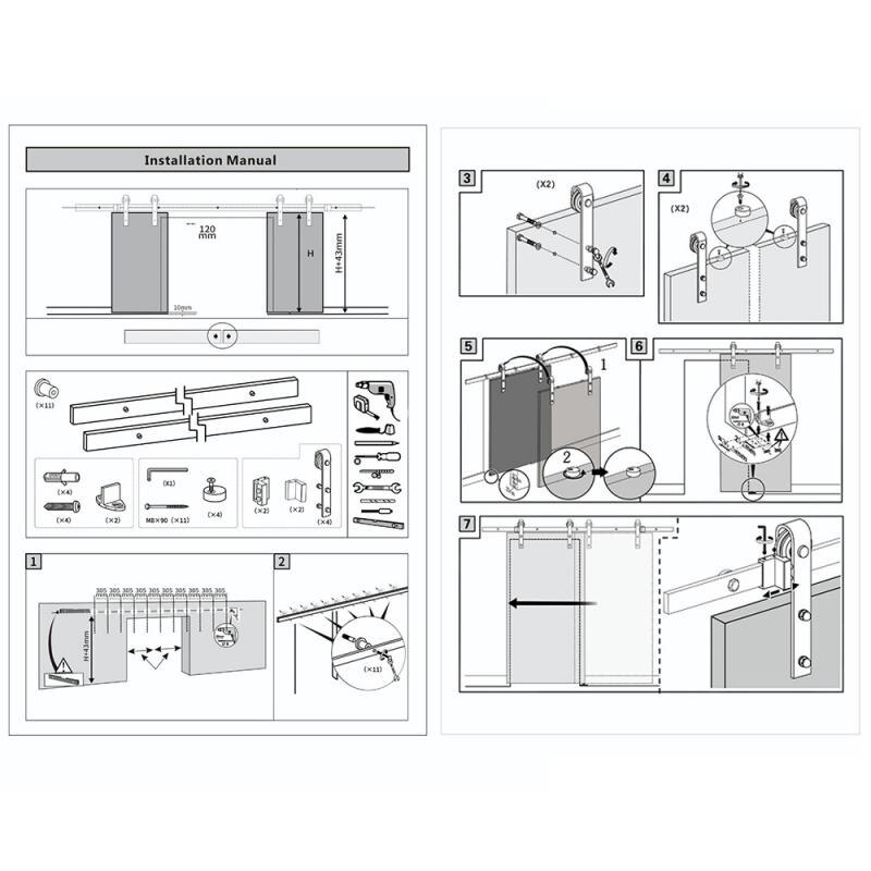 Voor Russische 366Cm Schuifdeur Schuur Track Hardware Houten Schuur Deur Rail Hardware Schuifdeur Track Kit Slide Schuur deur Spoor Hwc