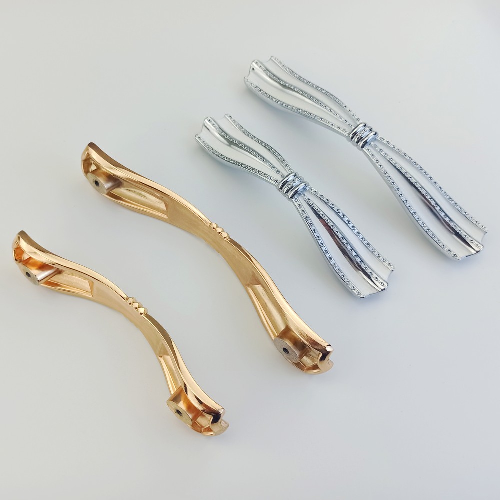 Simple Style Bowknot Handle Furniture Hardware Kitchen Cabinets Door Knobs Drawer Handle For Wardrobe Cupboard Dresser Pulls