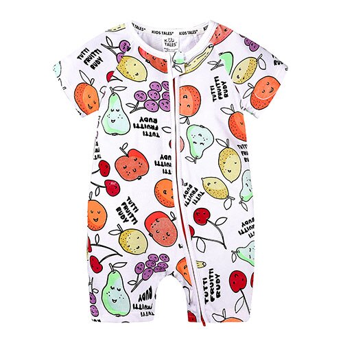 Kids Tales Brand summer Baby Romper short Sleeves Cotton Baby Pajamas fruit Printed Newborn Baby Girls Boys Clothes PQ194: Style 1 / 12M