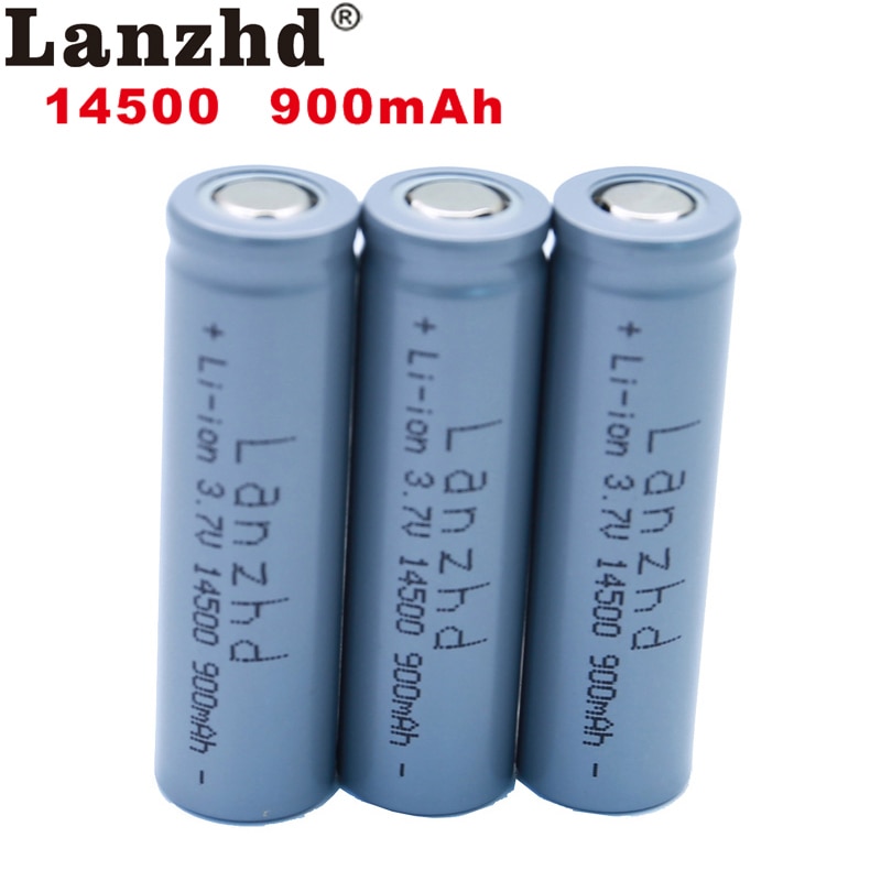 1-8PCS 14500 battery 3.7V 900mAh Rechargeable Li-ion Battery for LED Flashlight Battery accumulator battery real capacity