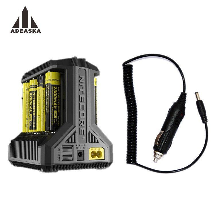 Nitecore  i8 älykäs laturi 8 paikkaa yhteensä 4a ulostuloa älylaturi imr:lle 18650 16340 10440 aa aaa 14500 26650 ja usb-laitteelle: I8 ja autolaturi / Au