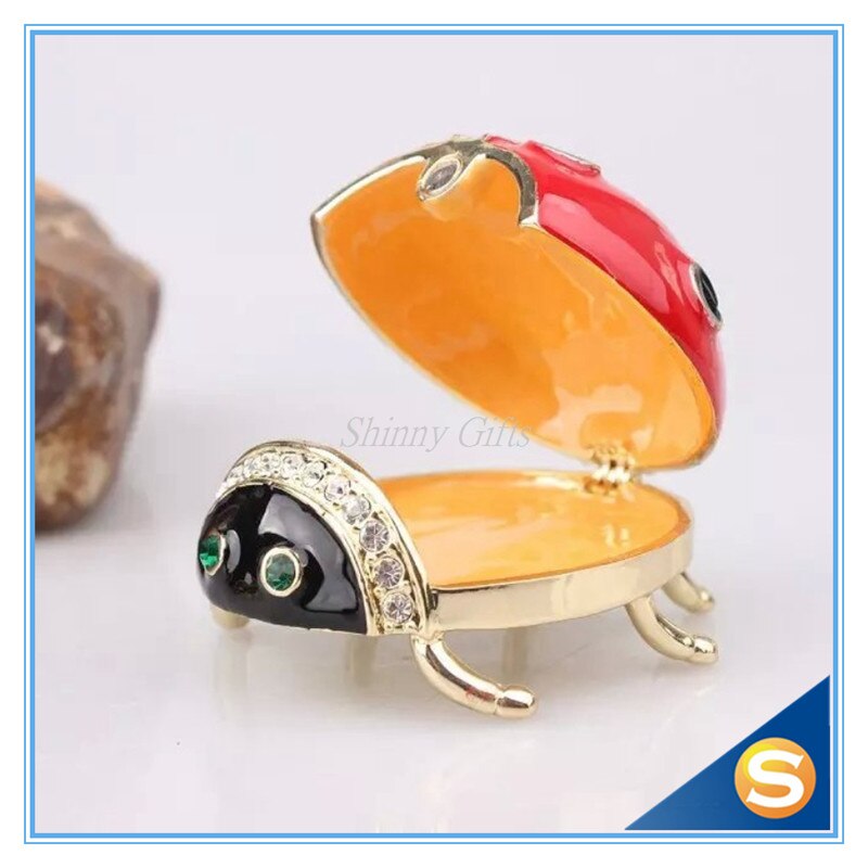 Hand- Painted Ladybug Trinket Box with Rich Enamel... – Vicedeal