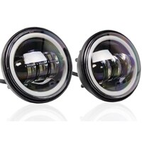 Motorrad 7 zoll Moto LED Scheinwerfer mit 4-1/2 "4,5 zoll LED Hilfs Nebel Vorbei Licht Lampe für harley touren Electra gleiten: Schwarz A 4.5Zoll