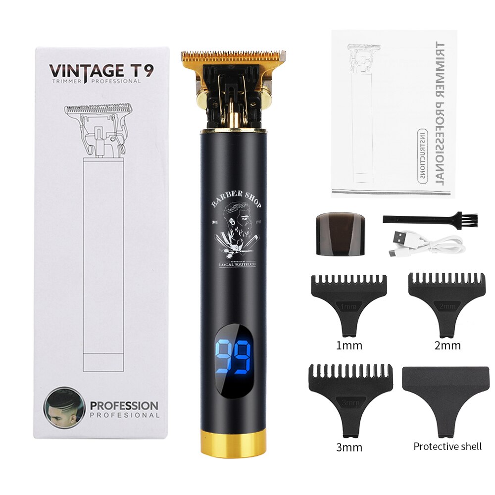 T9 Elektrische Tondeuse Oplaadbare Scheerapparaat Baard Trimmer Mannen Haar Knippen Scheren Machine Kapper Haar Cutter Razor Maaier: Set k shaver
